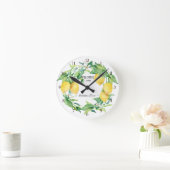 Horloge Ronde Ferme Cuisine Citron Vert Courbe Jaune (Maison)
