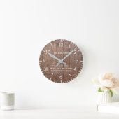Horloge Ronde Ferme Rustique Faux Bois Écriture Verse Famille (Maison)