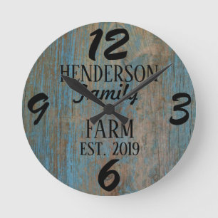 Horloge Ronde Ferme Rustique Maison de Campagne Bois en Détérior