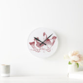 Horloge Ronde Ferme rustique poulet animaux cuisine (Maison)