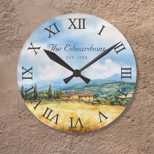 Horloge Ronde Ferme traditionnelle toscane méditerranéenne