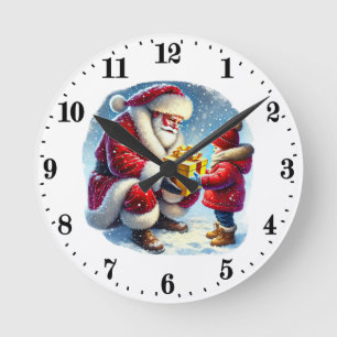 Horloge Ronde Festif Noël à l'horloge ronde Père Noël
