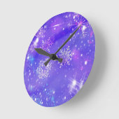 Horloge Ronde Festive Violet Fête Fête Fête de Noël (Angle)