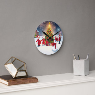 Horloge Ronde Fête de Noël et N