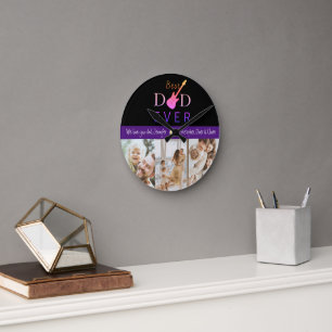 Horloge Ronde Fête des pères de collage photo du meilleur papa