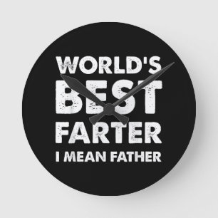 Horloge Ronde Fête des Pères Papa Rétro Meilleur Pète du Monde J