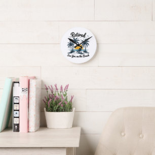 Horloge Ronde Fête Été Retraité À Vous Sur La Plage