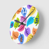 Horloge Ronde Feuille coloré (Angle)