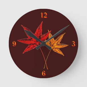 Horloge Ronde Feuille d'automne