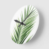Horloge Ronde Feuille de palme #1 #minimum #tropical #mur #décor (Angle)