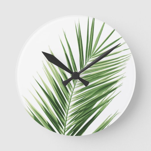 Horloge Ronde Feuille de palme #1 #minimum #tropical #mur #décor (Recto)
