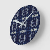 Horloge Ronde Feuille de palme en bleu Delft (Angle)