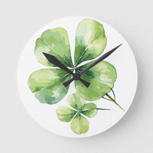 Horloge Ronde Feuille de trèfle