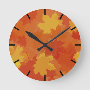 Horloge Ronde Feuilles automnales