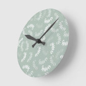 Horloge Ronde Feuilles botaniques verts turquoises (Angle)