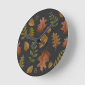 Horloge Ronde Feuilles d'automne (Angle)