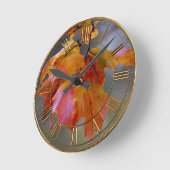 Horloge Ronde Feuilles d'automne (Angle)
