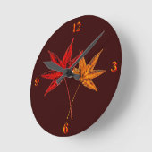 Horloge Ronde Feuilles d'automne (Angle)