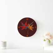 Horloge Ronde Feuilles d'automne (Maison)