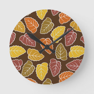 Horloge Ronde Feuilles d'automne