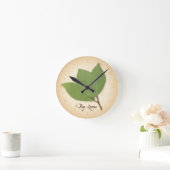Horloge Ronde Feuilles de baie (Maison)