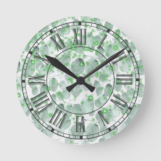 Horloge Ronde Feuilles de Sage apaisants (Recto)