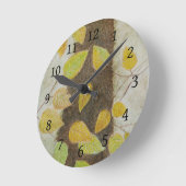 Horloge Ronde Feuilles hêtre (Angle)
