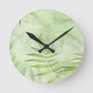 Horloge Ronde Feuilles Spirea - Art numérique