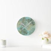 Horloge Ronde Feuilles tropicaux défraîchis (Maison)