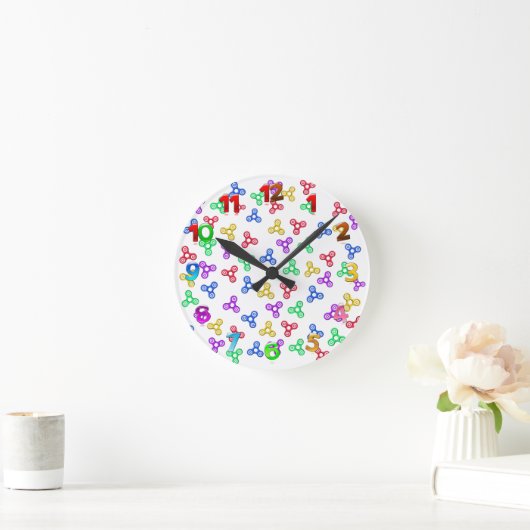 Horloge Ronde Fidget Spinners (Maison)