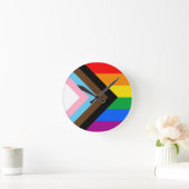 Horloge Ronde Fierté de progrès LGBTQ+ (Maison)