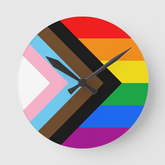 Horloge Ronde Fierté de progrès LGBTQ+ (Recto)
