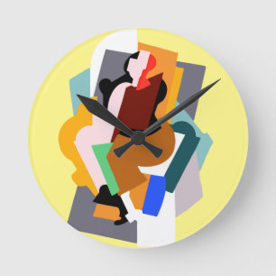 Horloge Ronde Figure des années 1920 femme abstraite art vintage