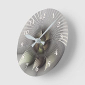 Horloge Ronde Figure frappante, Art Fractal Abstrait moderne (Angle)