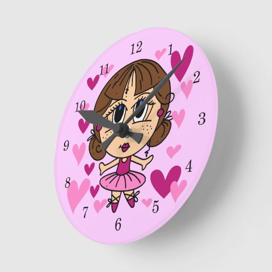 Horloge Ronde Fille de ballerine (Angle)