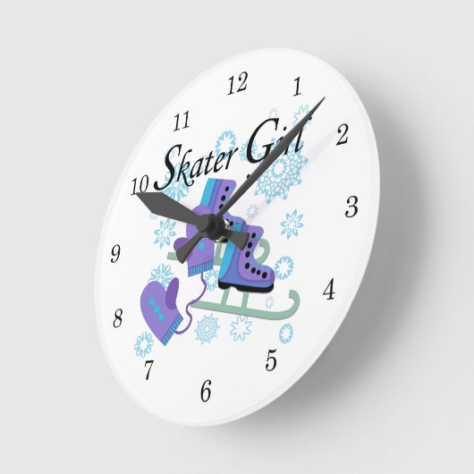 Horloge Ronde Fille de patineur (Angle)