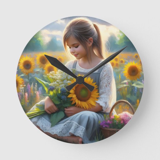 Horloge Ronde Fille de tournesol (Recto)
