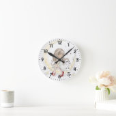 Horloge Ronde Fille et chat (Maison)