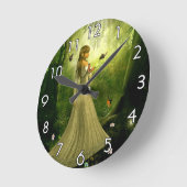 Horloge Ronde Fille forestière (Angle)