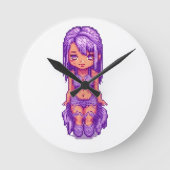 Horloge Ronde Fille violette (Recto)