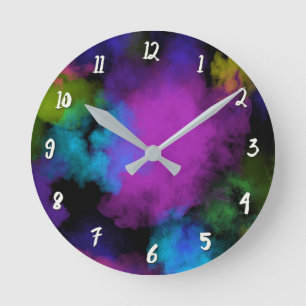 Horloge Ronde Filles de Beauté de Maquillage Coloré Puff de Coul