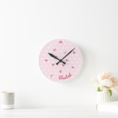 Horloge Ronde Filles Nom Funny Jumbled Heures mignonnes Rose Éto (Maison)