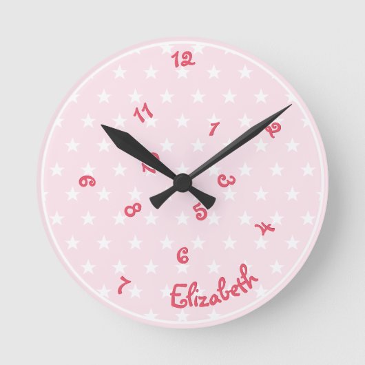 Horloge Ronde Filles Nom Funny Jumbled Heures mignonnes Rose Éto (Recto)
