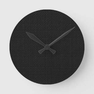 Horloge Ronde Finition Micro Tech Carbone Noir Stealth Élégante