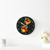 Horloge Ronde Fire Tulip Flowers Round Clock (Maison)