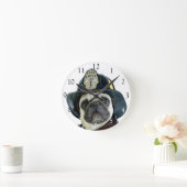 Horloge Ronde Fireman pug (Maison)