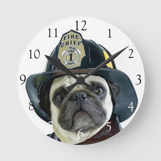 Horloge Ronde Fireman pug (Recto)