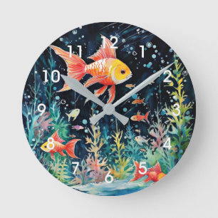 Horloge Ronde Fish Dreamland, perfection aquarium,