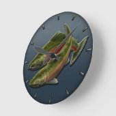 Horloge Ronde Fisherman Clock Coho Salmon Fish Wall Clocks (Angle)