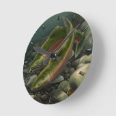 Horloge Ronde Fisherman Clock Coho Salmon Fish Wall Clocks (Angle)